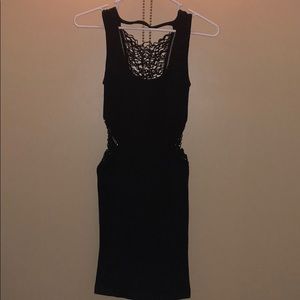 Tight black body con dress